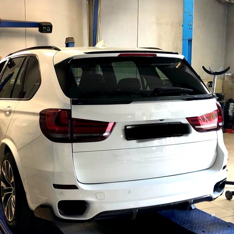 Roof spoiler (Spoiler Cap)  BMW X5 (F15) M-Pack 2013-2018 (ABS Glossy Black)