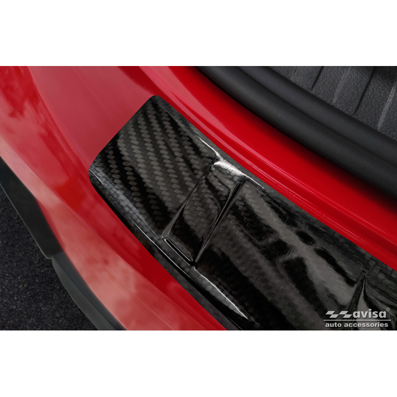Echt 3D Carbon Achterbumperprotector  Audi Q3 Sportback 2019- 'Ribs'