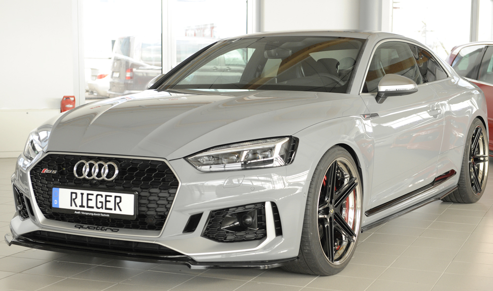 Zijskirts Audi RS5 B9/F5 Rieger Glans Zwart