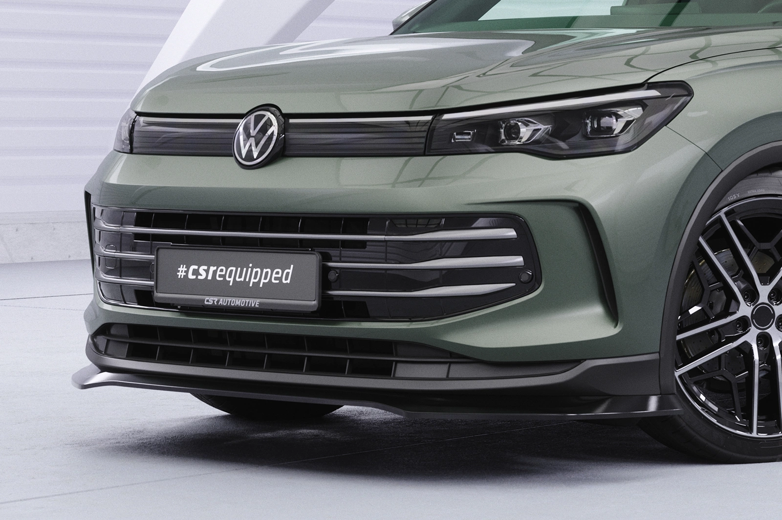 Voorspoiler VW Tiguan 3 glans zwart