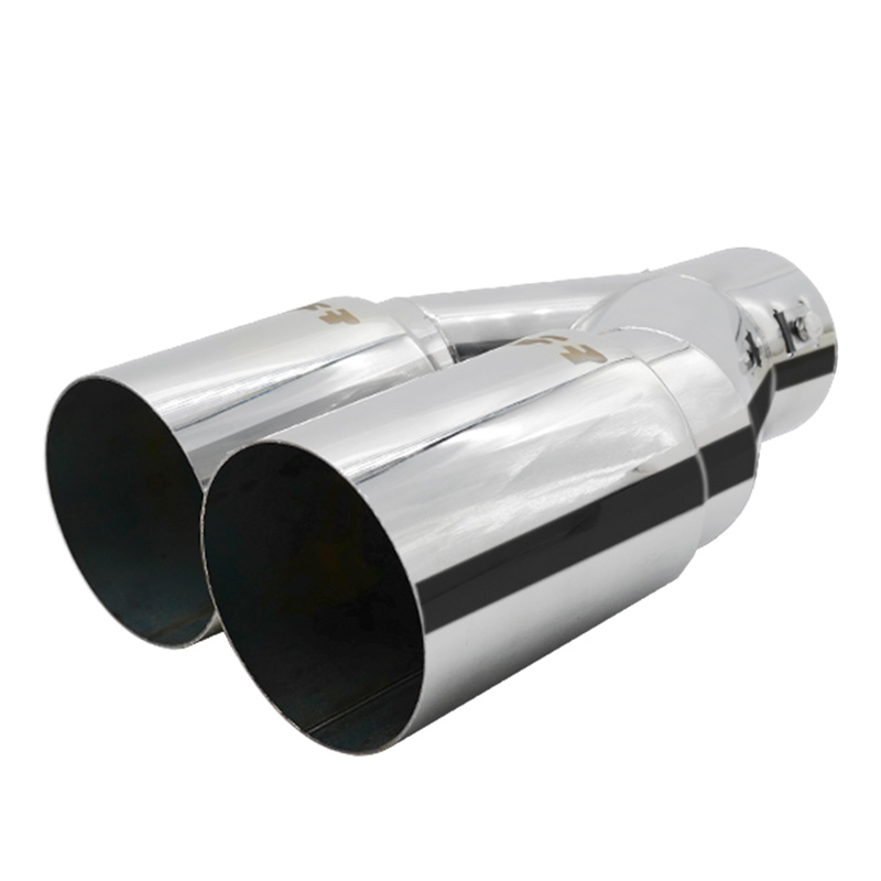 Simoni Racing Uitlaatsierstuk Dubbel Rond RVS - Ø88xL265/280mm - Montage 33->73mm