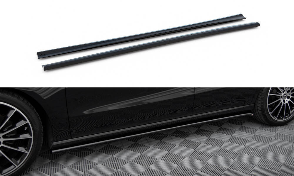 Zijskirts Mercedes Benz CLA C118 Maxton Glans Zwart