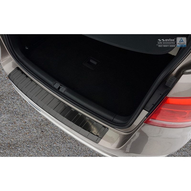 Black Stainless Steel Rear bumper protector  Volkswagen Passat 3C Variant 2011-2014 'Ribs'