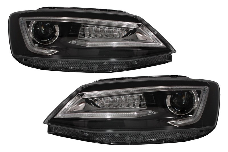 Koplampen VW Jetta IV 2011-2017 LED Tube Dynamic Zwart