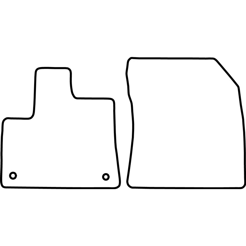 Set velour car mats  Peugeot Partner (Furgon) 2018- / Opel Combo E Cargo 2018- / Citroën Berlingo 2018- (only front) (with round mounting clips)