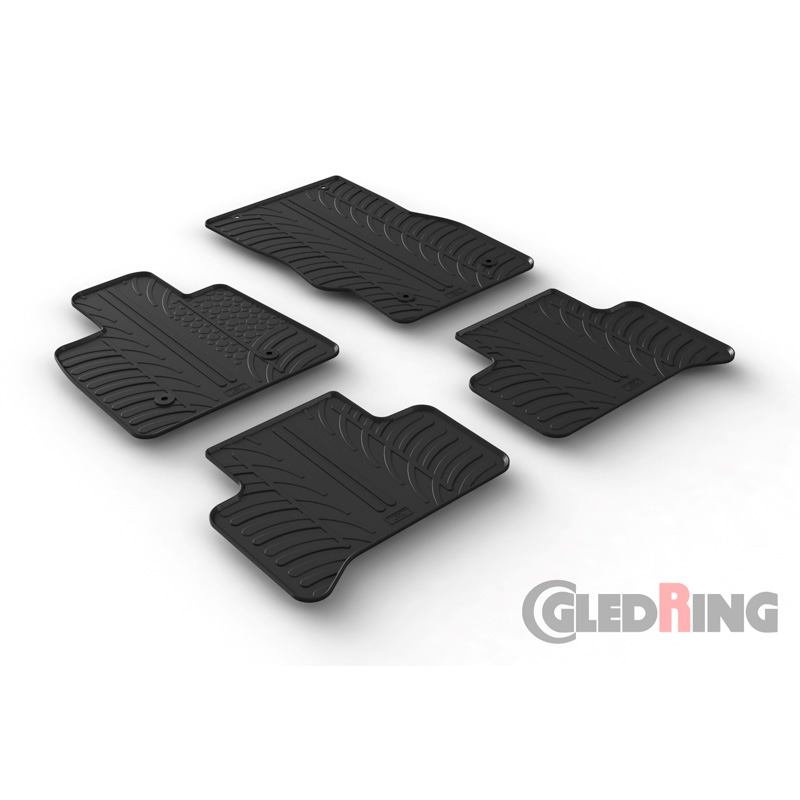 Rubber car mats set  Alfa Romeo Stelvio 3/2017- (T profile 4-pieces + mounting clips)