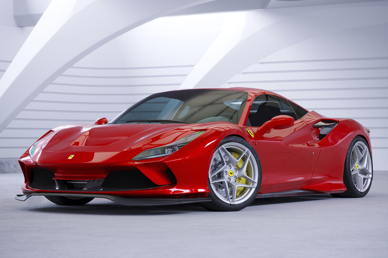 Voorspoiler Ferrari F8 Tributo / Spider CSR Glans Zwart