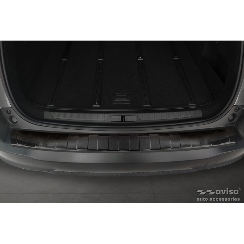 Black Stainless Steel Rear bumper protector  Citroën C5 X 2021- 'Ribs'