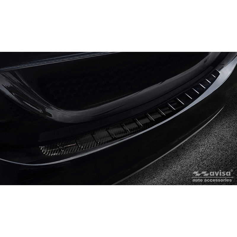 Echt 3D Carbon Achterbumperprotector  Mercedes C-Klasse W205 Sedan 2014-2019 & FL 2019-2021 'Ribs'