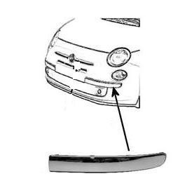 voorbumperlijst, chroom, onder, rechts Fiat 500, 2007 -