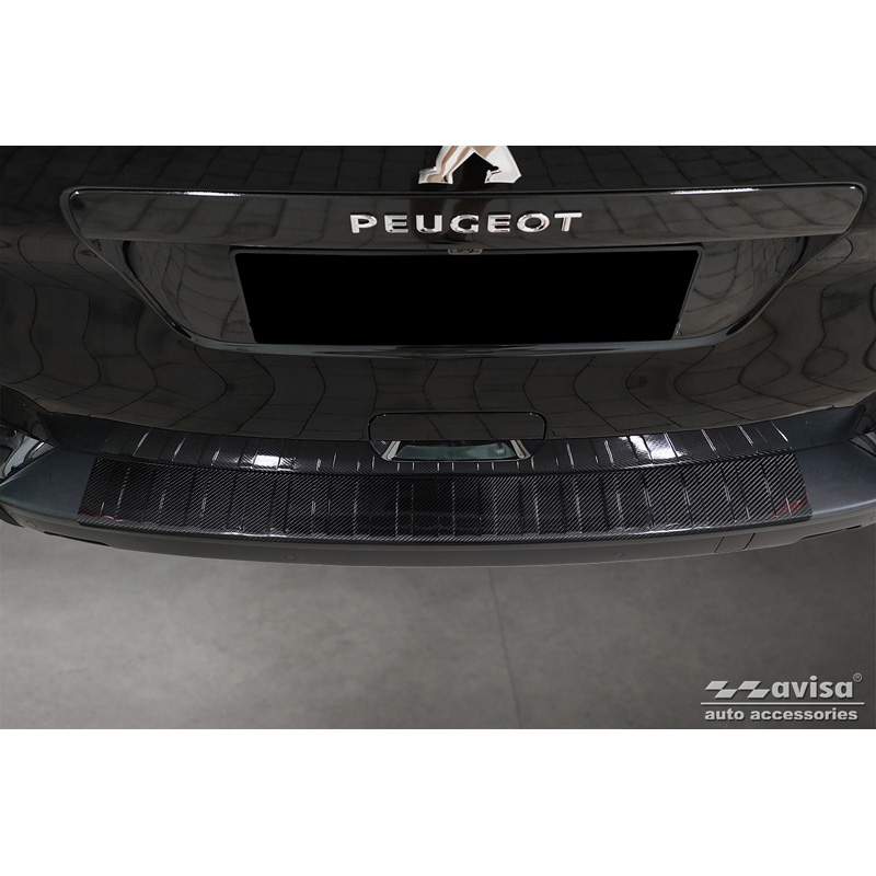Real 3D Carbon Rear bumper protector  Peugeot Traveller 2016- 'Ribs'