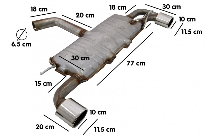 VW Scirrocco Duplex einddemper R-Look