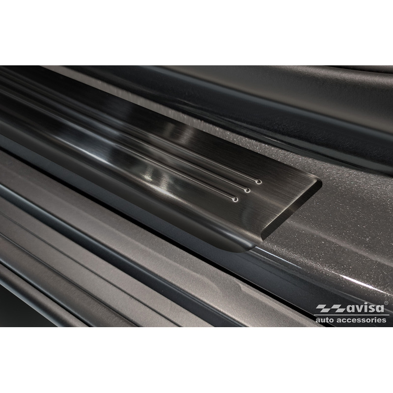 Zwart RVS Instaplijsten  Hyundai Kona II 2023- / MG ZS II 2024- & MG 3 III 2024- - 'Lines' - 4-delig