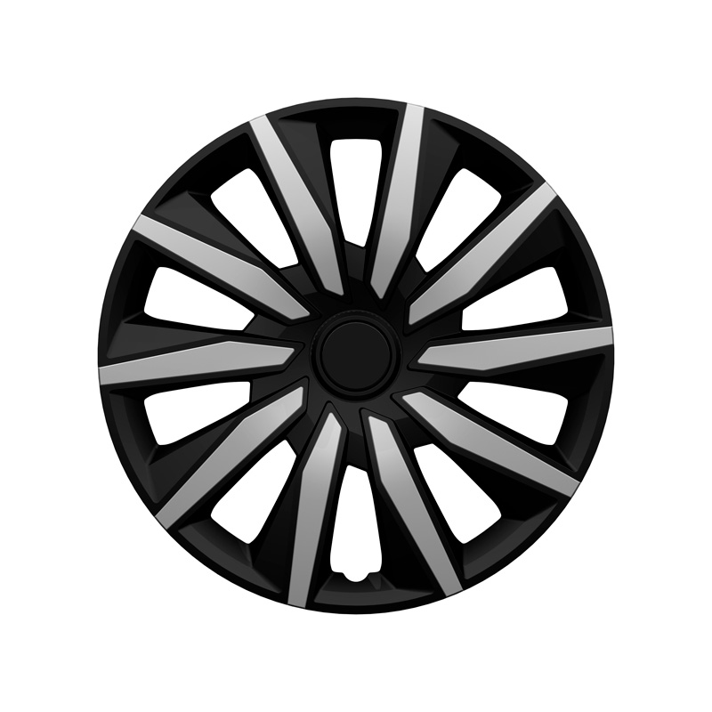 4-Delige Wieldoppenset Decente 15-inch zilver/zwart