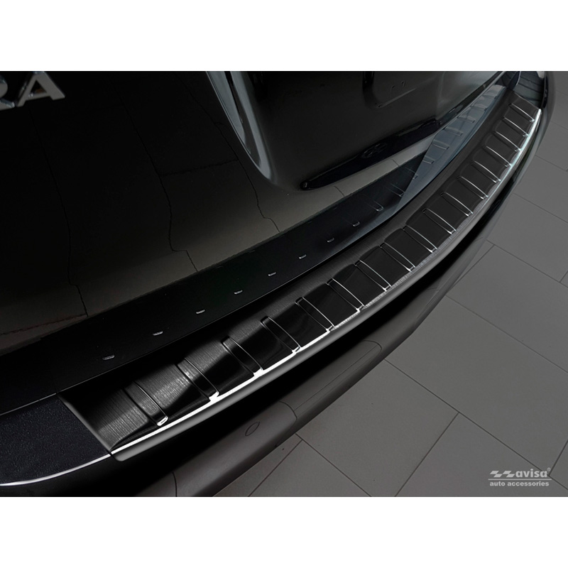 Black Stainless Steel Rear bumper protector  Opel Zafira C Tourer 2012-2016 & Facelift 2016- 'Ribs'