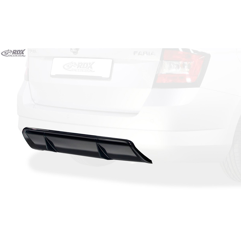 Rear bumper skirt 'Diffusor'  Skoda Fabia III Kombi (NJ) 2014- (ABS glossy black)