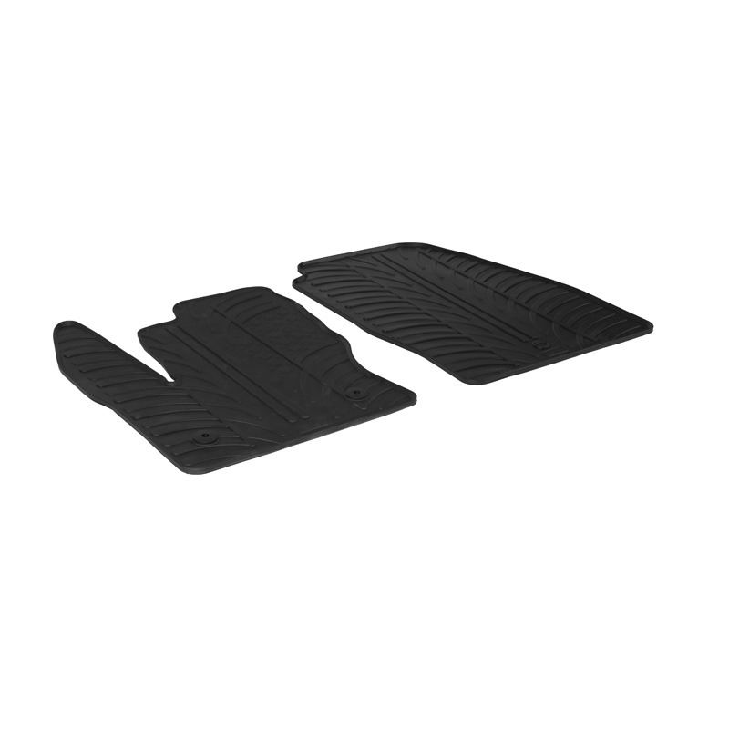 Rubber car mats set  Ford Tourneo Connect Cargo 2014-2016 (T profile 2-pieces + mounting clips)
