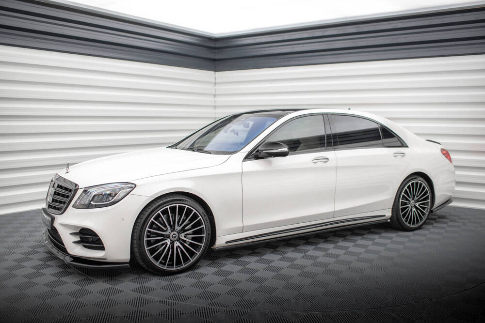 Zijskirts Mercedes Benz S Klasse AMG Pakket W222 FL Maxton Glans Zwart