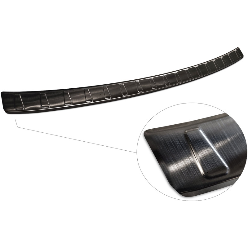 Black Stainless Steel Rear bumper protector  Fiat 500e Berlina, 3+1 & Cabrio 3-doors 2020- 'Ribs'