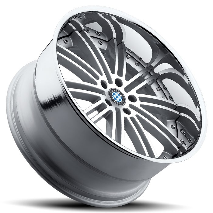 Velgen Beyern Baroque 22x9 5x120 ET30 Zilver Machined Face + Chr
