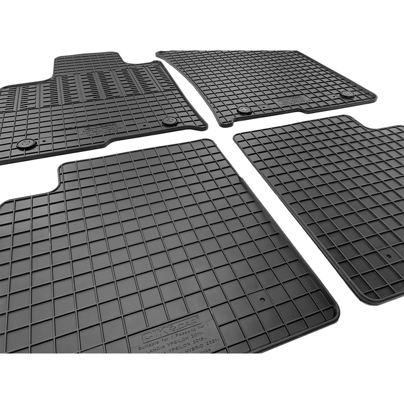 Rubber car mats set  Lancia Ypsilon Hybrid 2020- (4-pieces + fixing system)