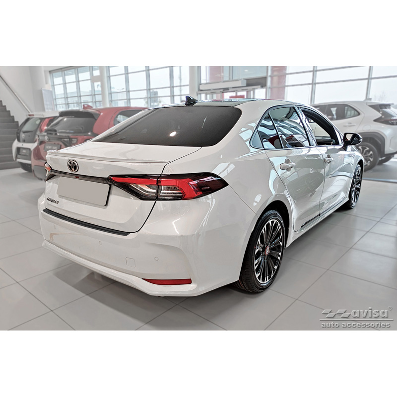 Black Stainless Steel Rear bumper protector  Toyota Corolla XII Sedan 2019-
