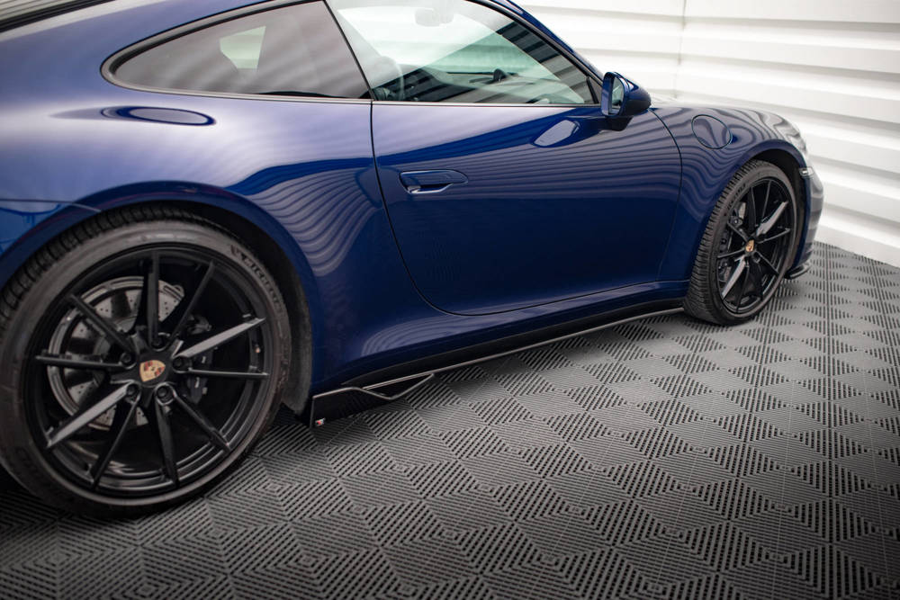 Zijskirts V.2 Porsche 911 Carrera 992 Aero Pack Maxton Glans Zwart