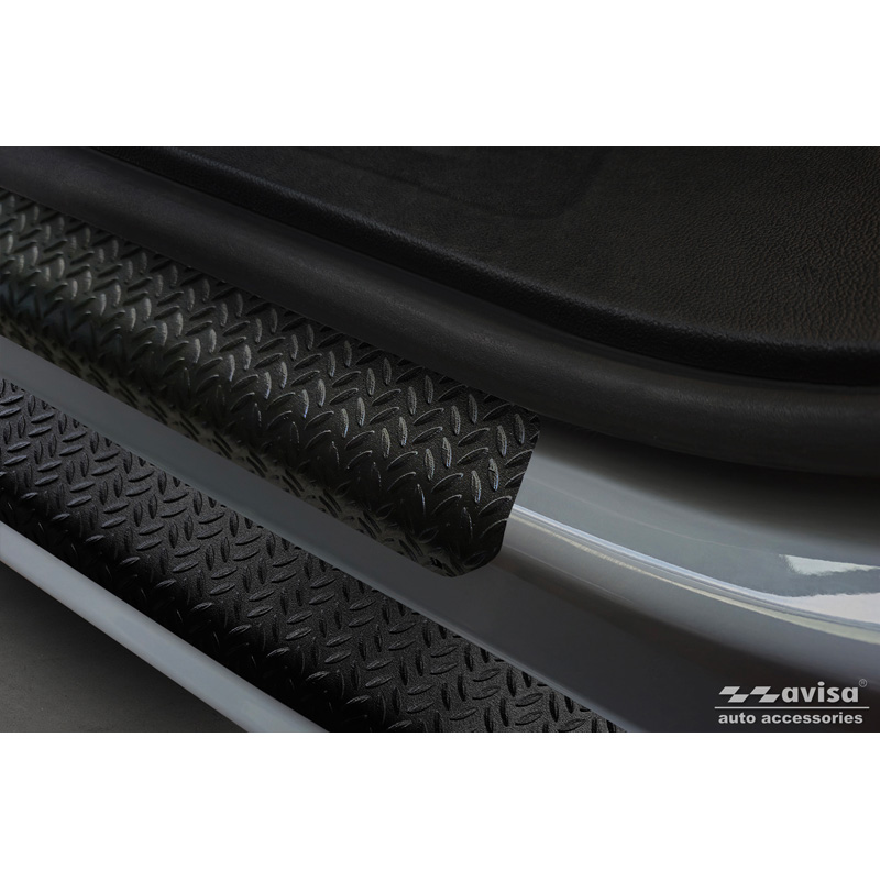 Aluminium onderste Instaplijsten 'Riffled Plate'  Ford Transit Custom (V710) & Tourneo Custom (V710) 2023- - 2-delig - Zwart