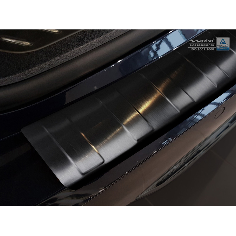 Black Stainless Steel Rear bumper protector  BMW 5-Series G31 Touring 2017-2020 excl. M-Sport 'Ribs'