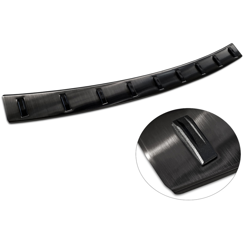 Zwart RVS Achterbumperprotector  BMW 5-Serie (F11) Touring 2011-2013 & Facelift 2013-2017 'STRONG EDITION'