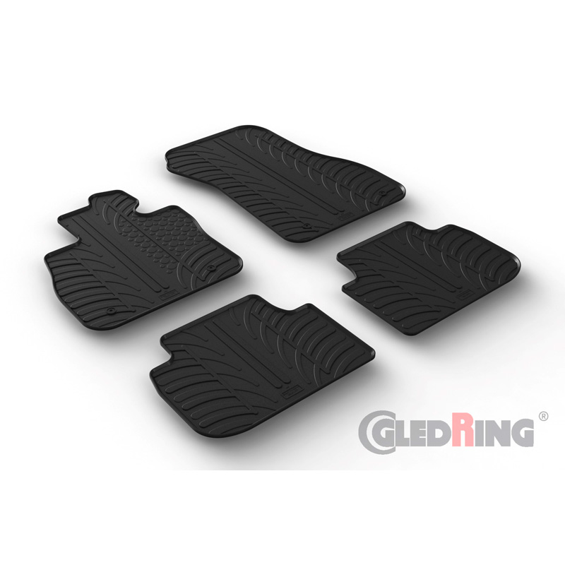 Rubber car mats set  BMW 1-Series (F40) HB 9/2019- (T profile 4-pieces + mounting clips)