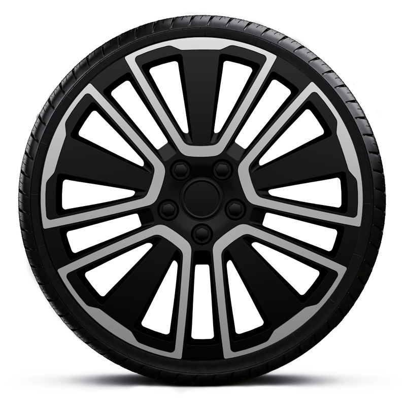 4-Delige J-Tec Wieldoppenset Scuba 13-inch zilver/zwart