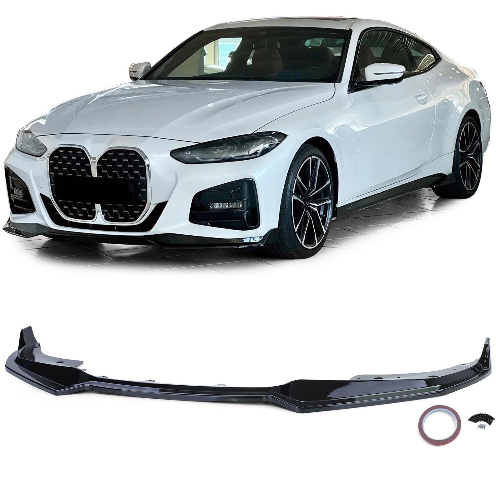 Voorspoiler BMW 4 Serie G22 G23 G26 Glans Zwart