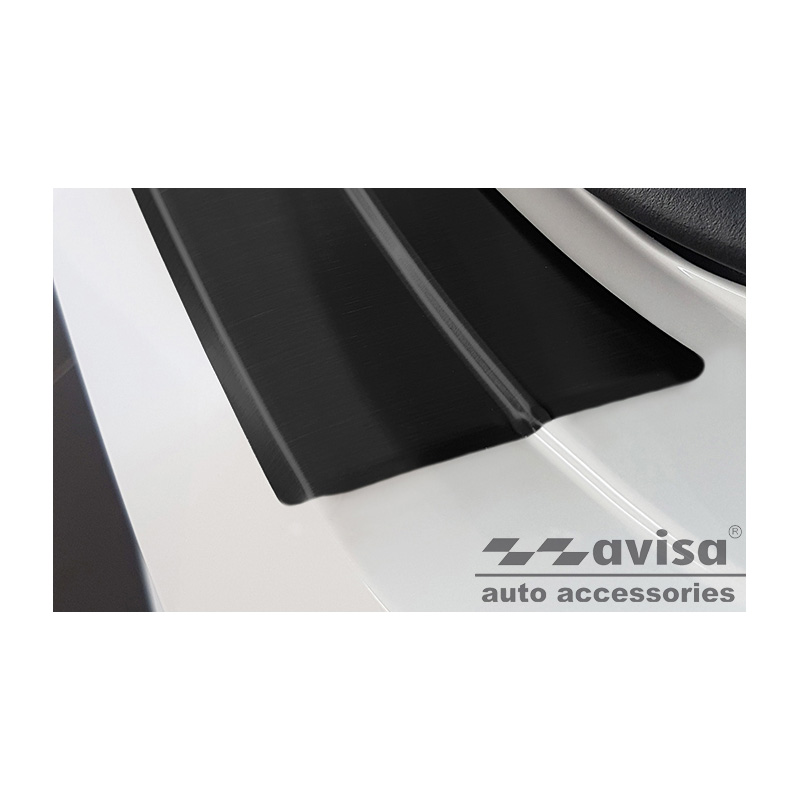 Zwart RVS Achterbumperprotector  Seat Leon IV HB / Cupra Leon HB (KL) 5-deurs 2020-2024 & FL 2024-