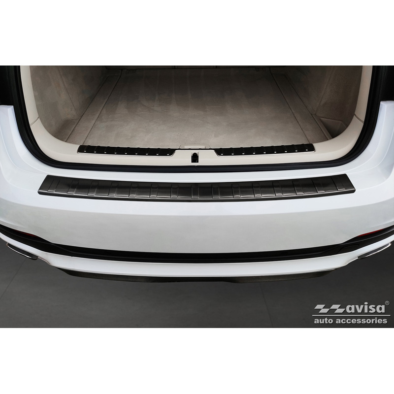 Black Stainless Steel Rear bumper protector  BMW X6 F16 2014-2019 'Ribs' excl. M-Package