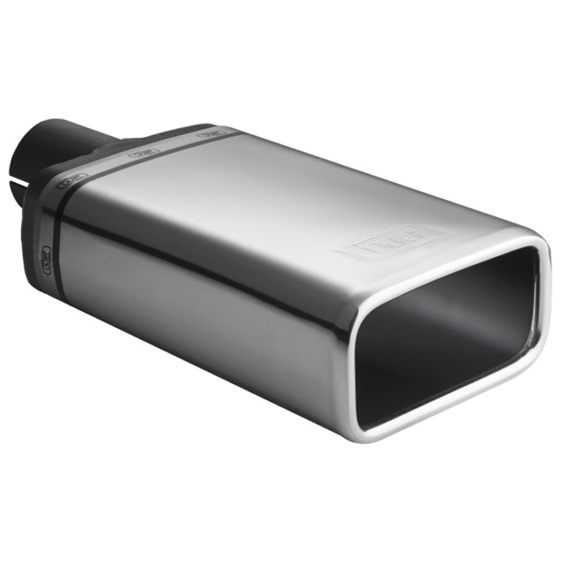 Ulter Sport Exhaust finisher - Rectangular 130x65mm - Length 120mm - Installation ->50mm - Inox
