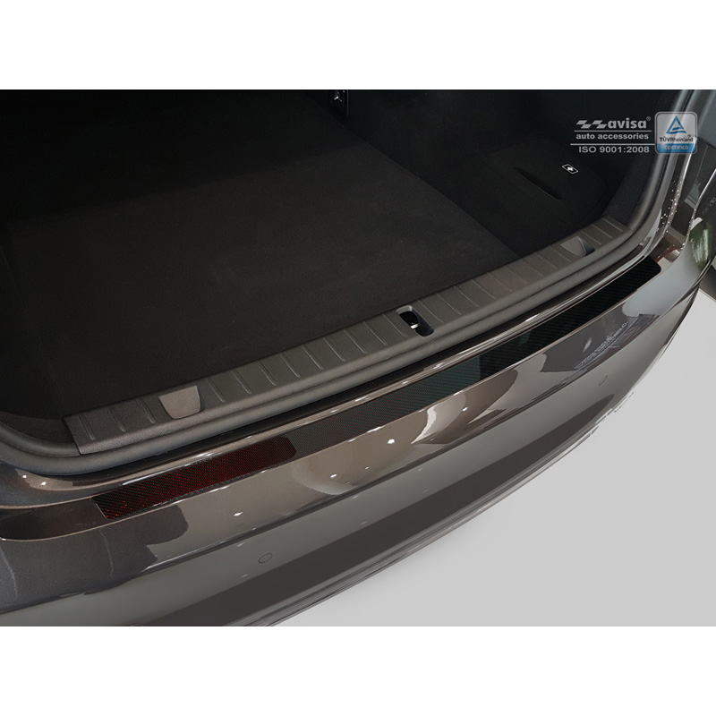 Carbon Rear bumper protector  BMW 7-Series G11/G12 2015-2019 excl. M-Package - Red-Black Carbon