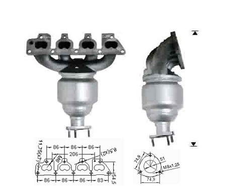 Opel MERIVA 1.6i 16V 1598 cc 74 Kw / 101 cv Z16XE Magnaflow CAT