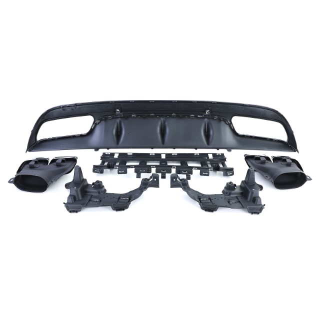Achterbumper Diffusor Mercedes W205 C-Klasse C63S Design Chroom AMG Sport Line