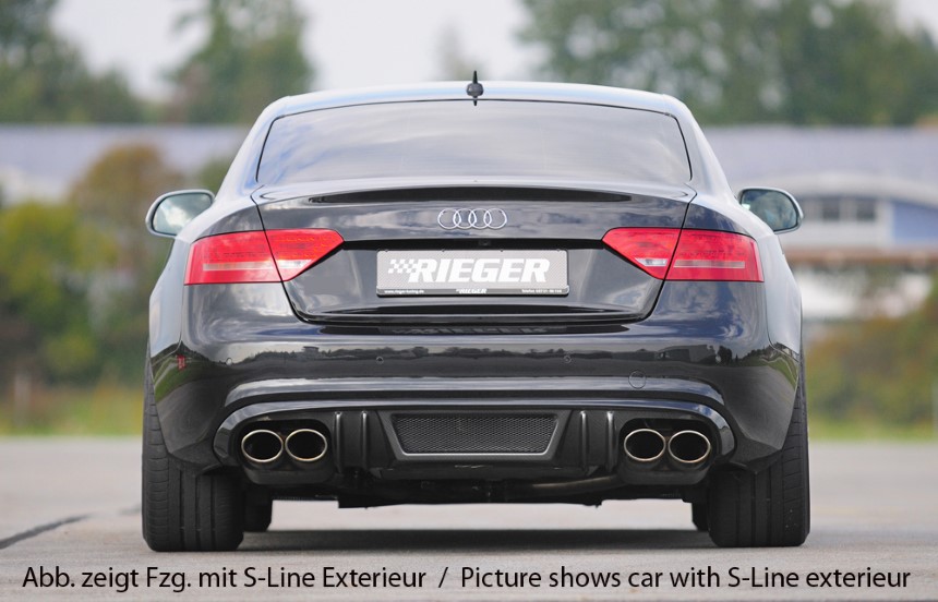 Diffuser Audi A5 Rieger dubbele uitlaat links + rechts carbon-look