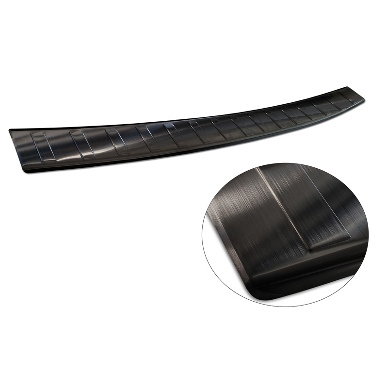 Black Stainless Steel Rear bumper protector  Skoda Octavia IV Liftback 2020-2024 & FL 2024- 'Ribs'