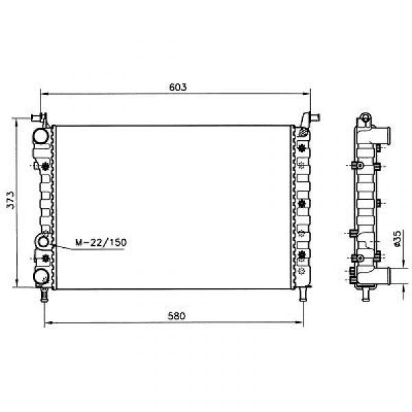 Radiator FIAT PALIO 98->> 520x350 1.2/1.4/1.6 +AC