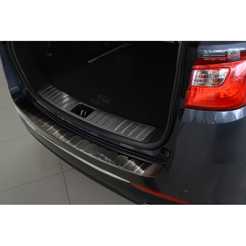 Black Stainless Steel Rear bumper protector  Kia Optima Combi 2016- 'Ribs'