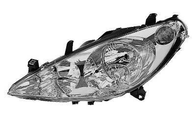 koplamp, H1+H7, elektr verstelb, links Peugeot 307, 2000-2005