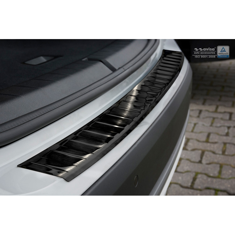 Black Stainless Steel Rear bumper protector  BMW X1 (F48) 2015-2022 'Ribs'