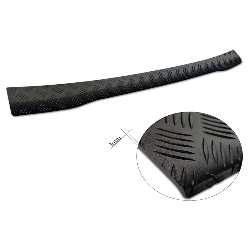 Matt Black Aluminum Rear bumper protector  Ford Tourneo Custom II (V710) 2023- 'Riffled Plate'