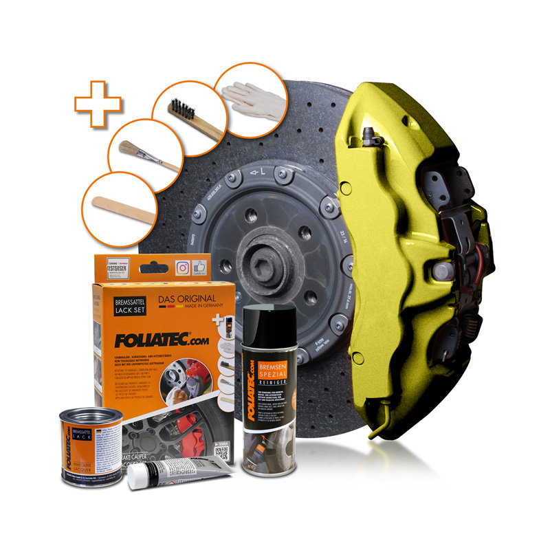 Foliatec Brake Caliper Lacquer Set - hyper gold metallic - 3 Components