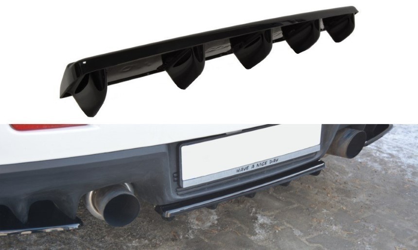 Diffuser Mitsubishi Lancer Evo X Maxton Design glans zwart