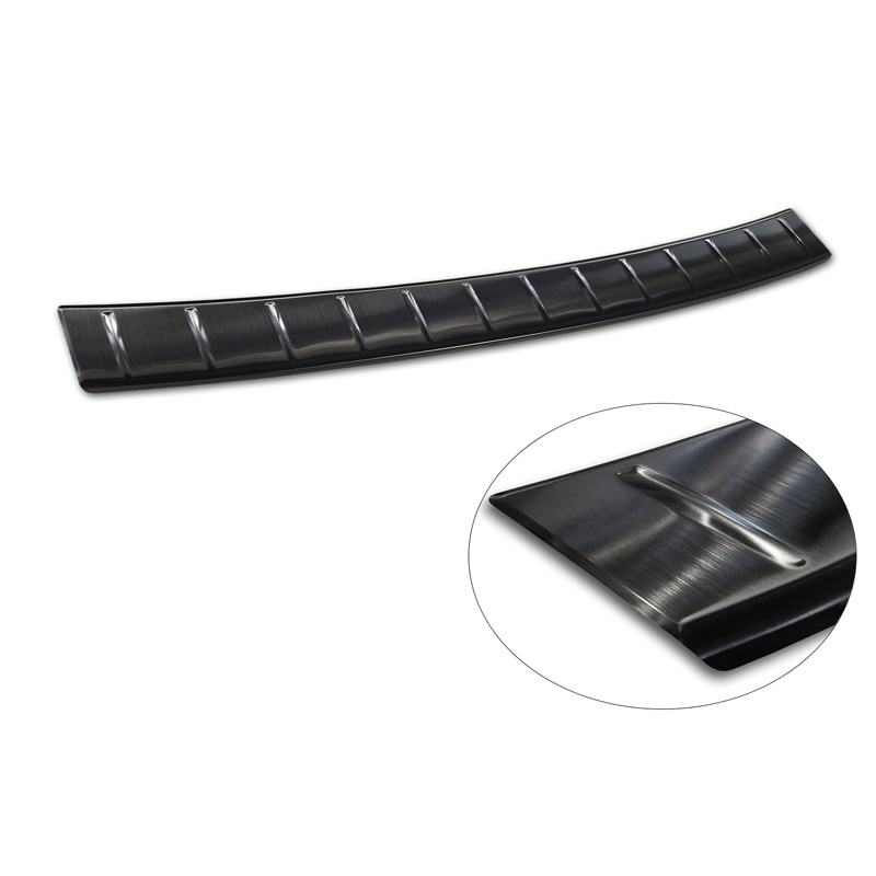 Black Stainless Steel Rear bumper protector  Mercedes E-Class W214 Sedan 2023- 'Ribs'