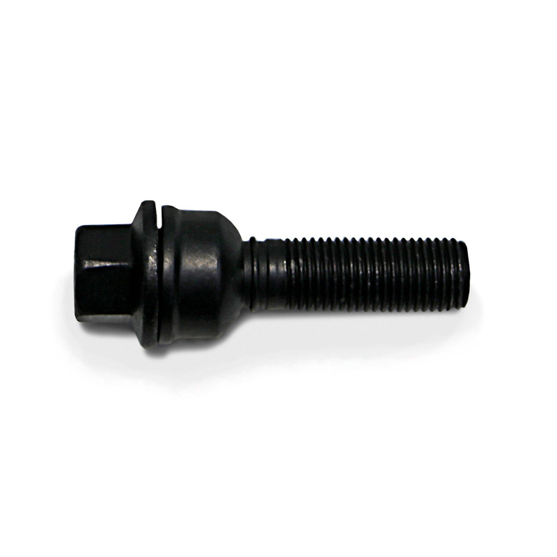 H&R Wheel bolt Round-Head with movable cone R14 M14x1.50 - Length 50mm - Black (e.g.  Audi Q3, Q5)